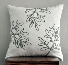 Embroidered Cushion Cover (white)