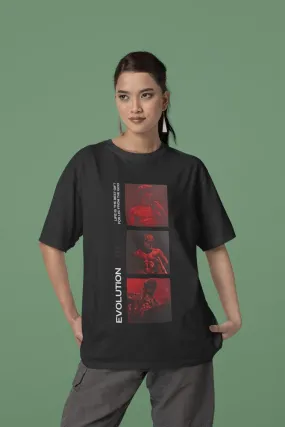 Evolution - Unisex Oversized Cotton Graphic Printed T-Shirt