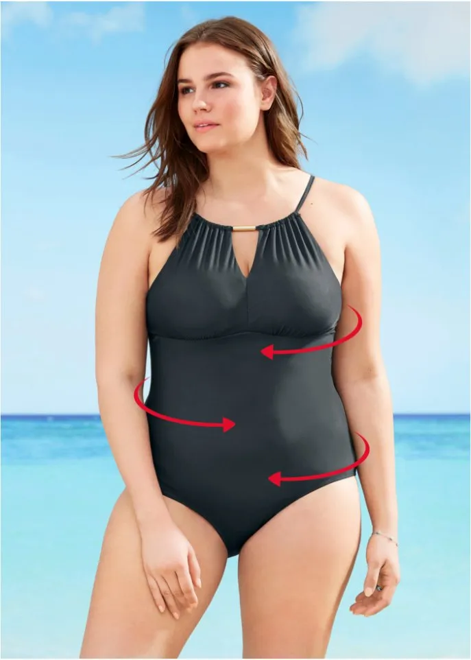 Exclusive shape swimsuit with strong shaping properties Bodyflirt, black