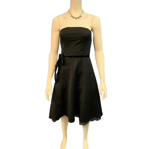 Express Black Strapless Organza Dress Size 6