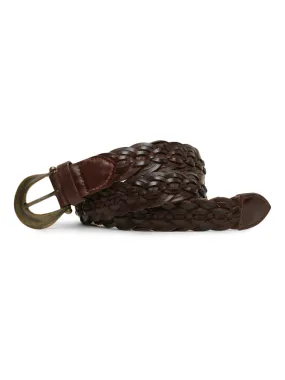 Exquisite Woven Brown Women's Belt By Art N Vintage