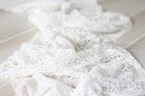 Fabric Lace Wrap in White