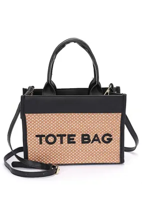 Faux Straw Tote Bag