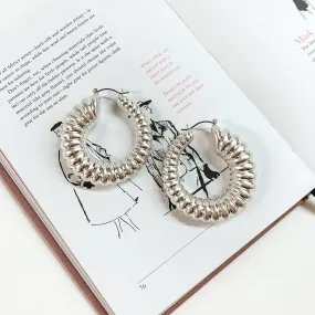 Feeling Divine Hoop Earrings in Silver Tone