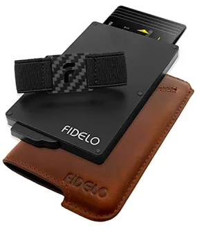 Fidelo Redwood Brown Minimalist Wallet Slim Blocking Card Holder Redwood Brown