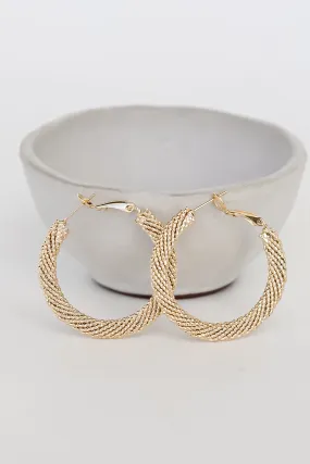 FINAL SALE - Demi Gold Textured Hoop Earrings