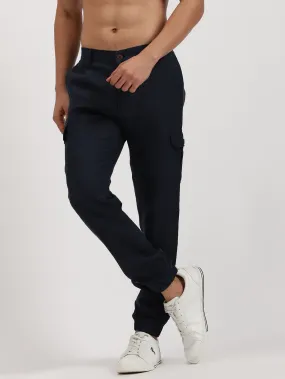 Finn - Linen Joggers - Navy Blue