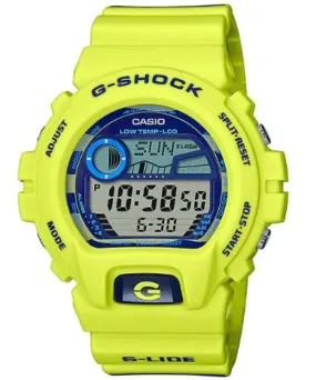 G-Shock Men's Watch Digital, Blue & Black Dial Yellow Resin Band, GLX-6900SS-9DR G-Lide