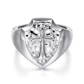 Gabriel Sterling Silver Cross Signet Signet Style Men's Ring