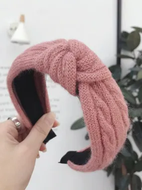 Girls Wool Cable Knit Knot Headband