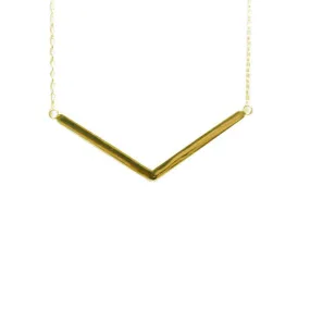 Gold-Dipped "Vendetta" Bar Pendant Necklace