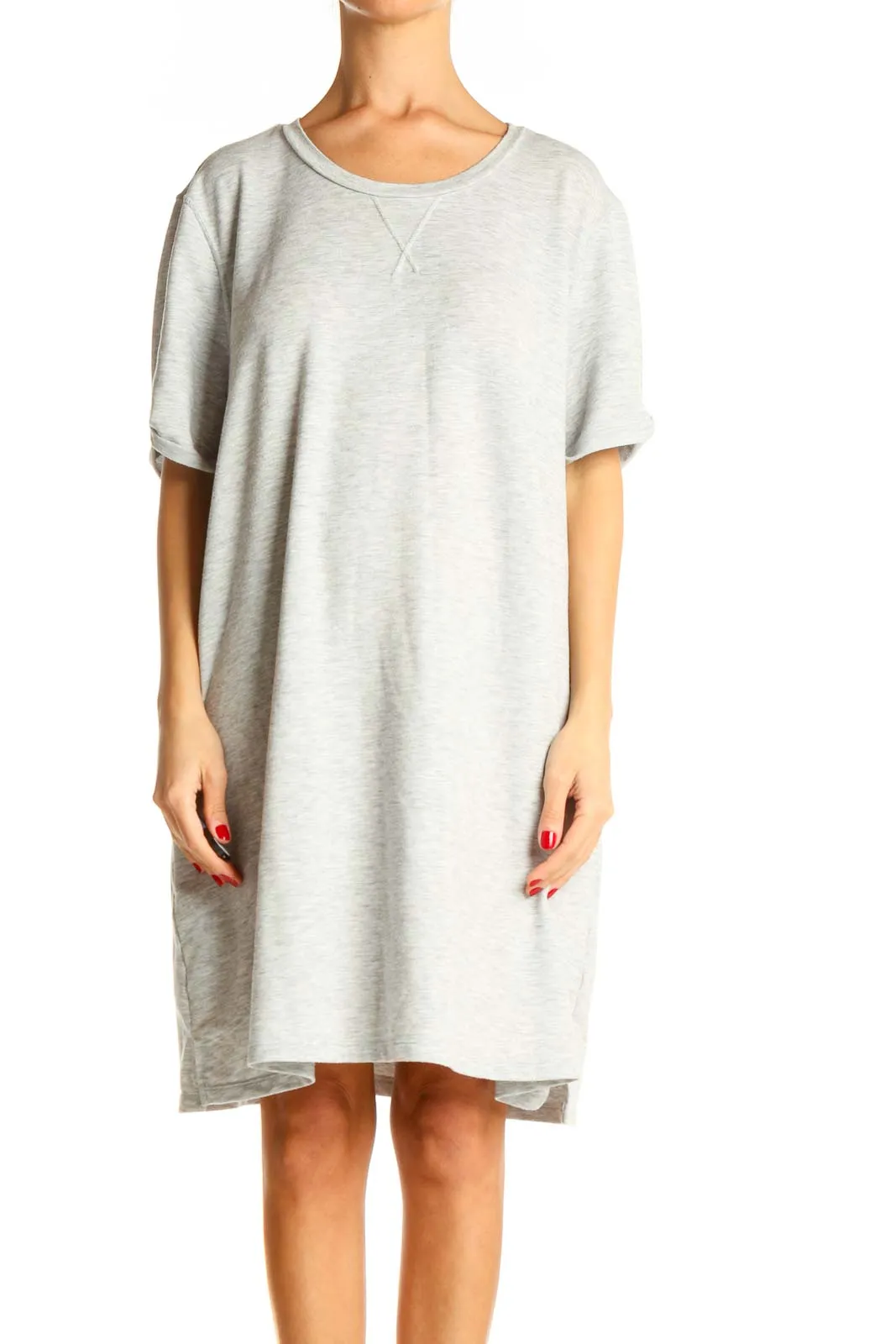 Gray Casual Sweater Dress