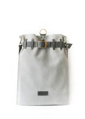 Gray Suede Backpack Purse