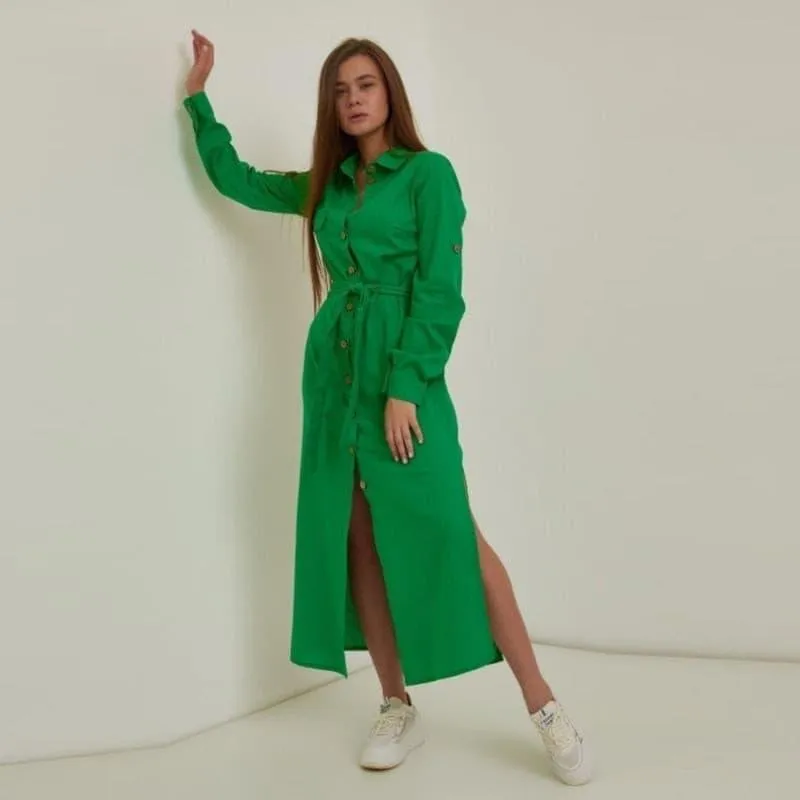 Green casual  large size loose dress