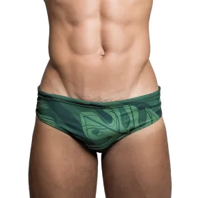 Green Jungle Sunga  - Men's Designer Swimwear - CLEARANCE / FINAL SALES