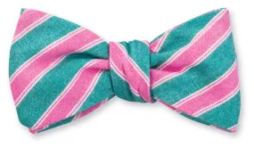 Green/Pink Conway Stripe Bow Tie - B5489