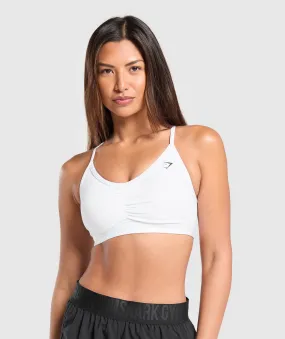 Gymshark Ruched Sports Bra - White