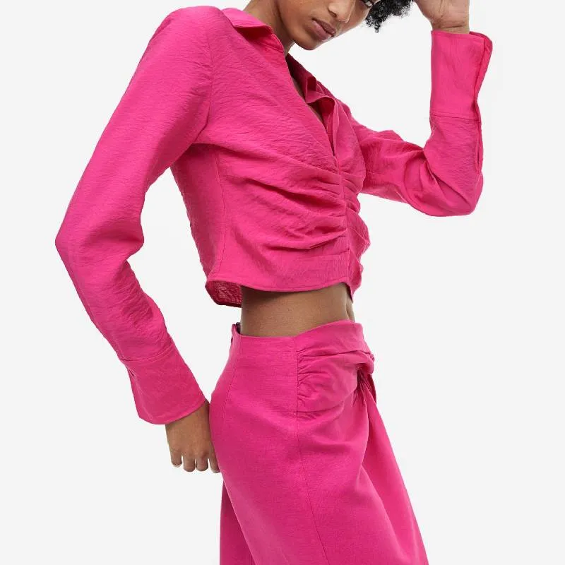 H&M Collar blouse, fuchsia