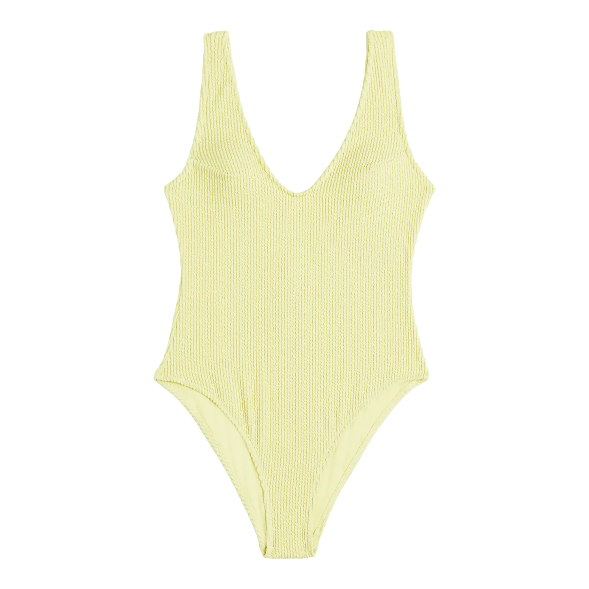 H&M High Leg swimsuit, light yellow