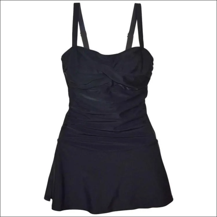 Heat Women’s Twisted Front Flirty Swimdress Swimsuit Black S-XL