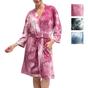 Hello Mello Polyester/Spandex Women's Hand-Dyed Robe