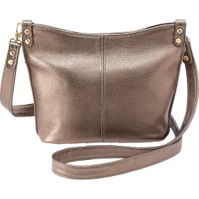 Hobo Pier Small Crossbody Metallic Pewter Leather