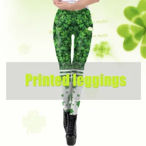 Holiday Printed Pencil High Waisted Slim Women's Leggings