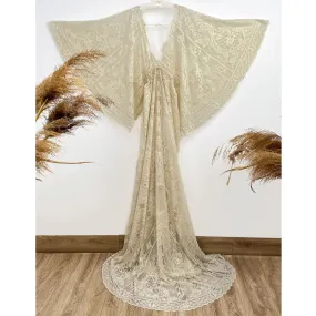 Honey Lace Gown Without Tassles