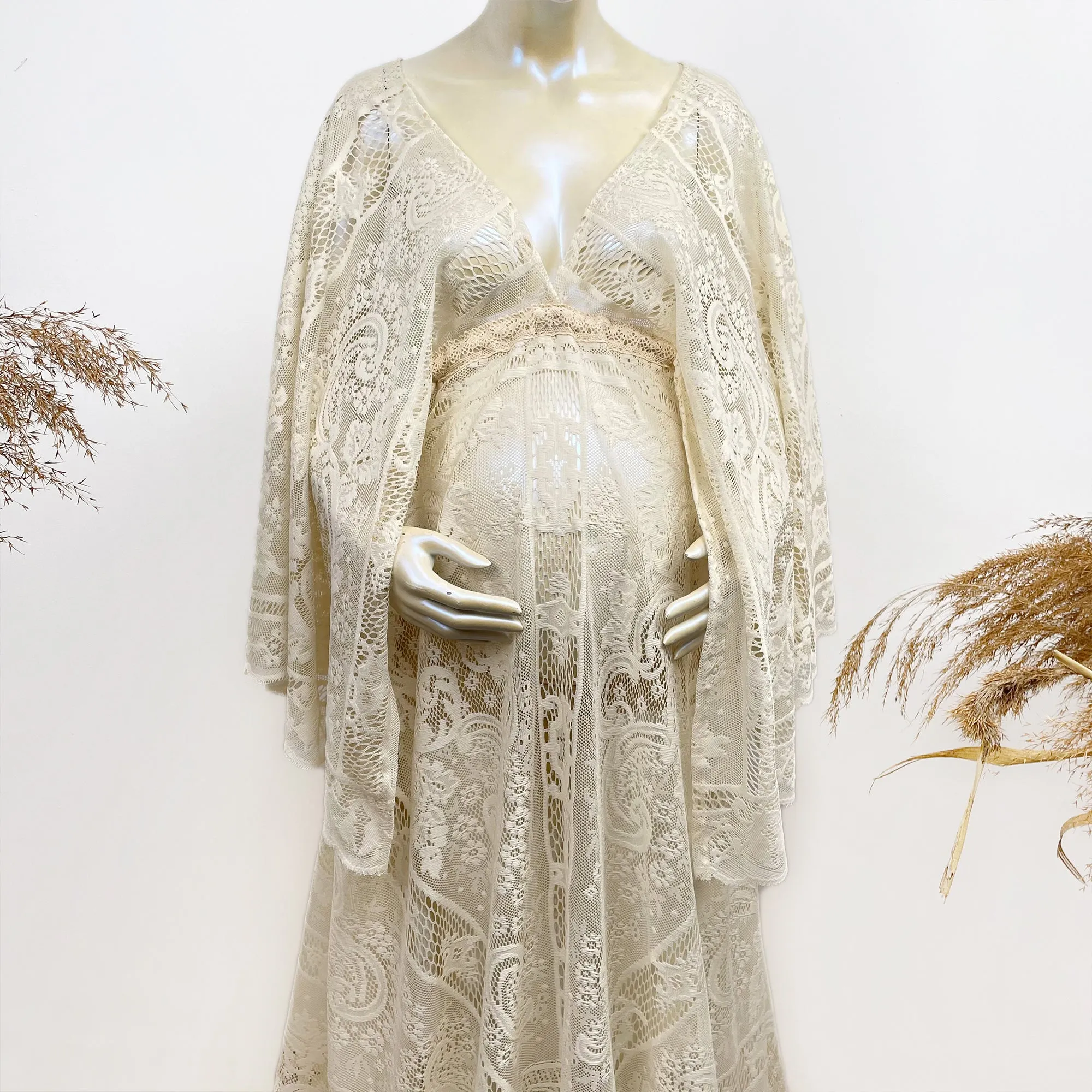 Honey Lace Gown Without Tassles