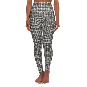 Houndstooth Pattern High Waisted Women's Yoga Leggings (AOP)