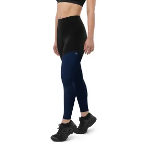 Humble Sportswear™ Navy Blue Sports Compression Leggings