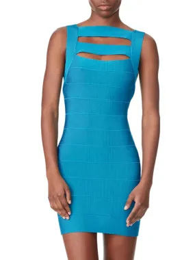 Icon Bandage Herve Leger Petite Bodycon Dress, Turquoise