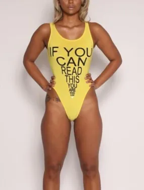 If you can read this your to close monokini one piece bikini swimwear