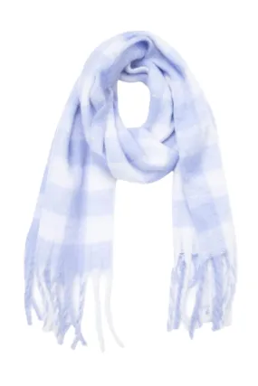 *IN-STOCK* Pretty in Plaid Soft Plaid Tassel Scarf in Light Blue