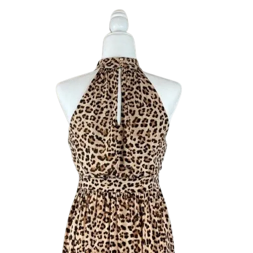 INC Womens Maxi Dress Cheetah-Print Blouson High-Neck