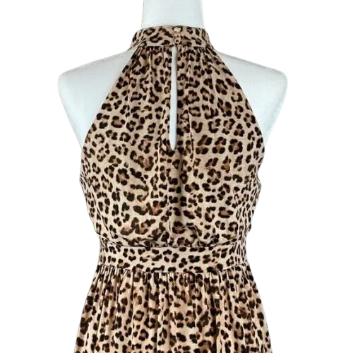 INC Womens Maxi Dress Cheetah-Print Blouson High-Neck