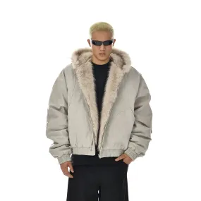 Insulated Jacket with Faux Fur Hood Trim