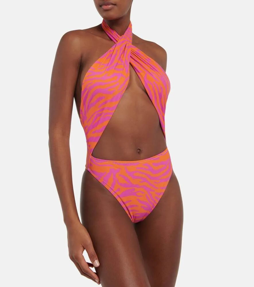 Italian Stallion swimsuit with zebra print REINA OLGA, multicolored