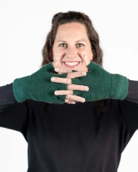 Jade Unisex Fingerless Gloves Possum Merino Wool - NX103