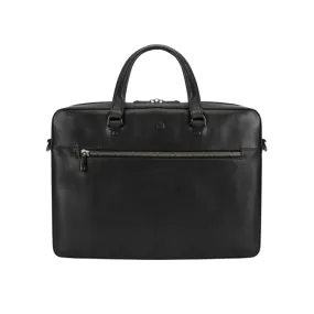 Jekyll & Hide Slim Zip Top Briefcase - Black