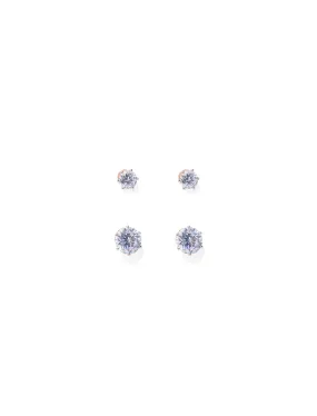 Jess Cubic Zirconia Two Pack Stud Earrings