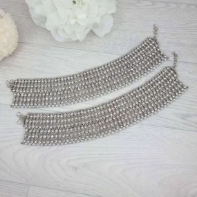 Juhi- Silver Polki and Pearl Anklet/Jhanjar