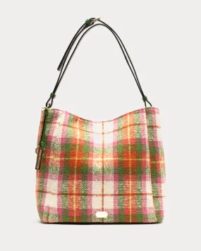 June Wool Plaid Hobo Handbag