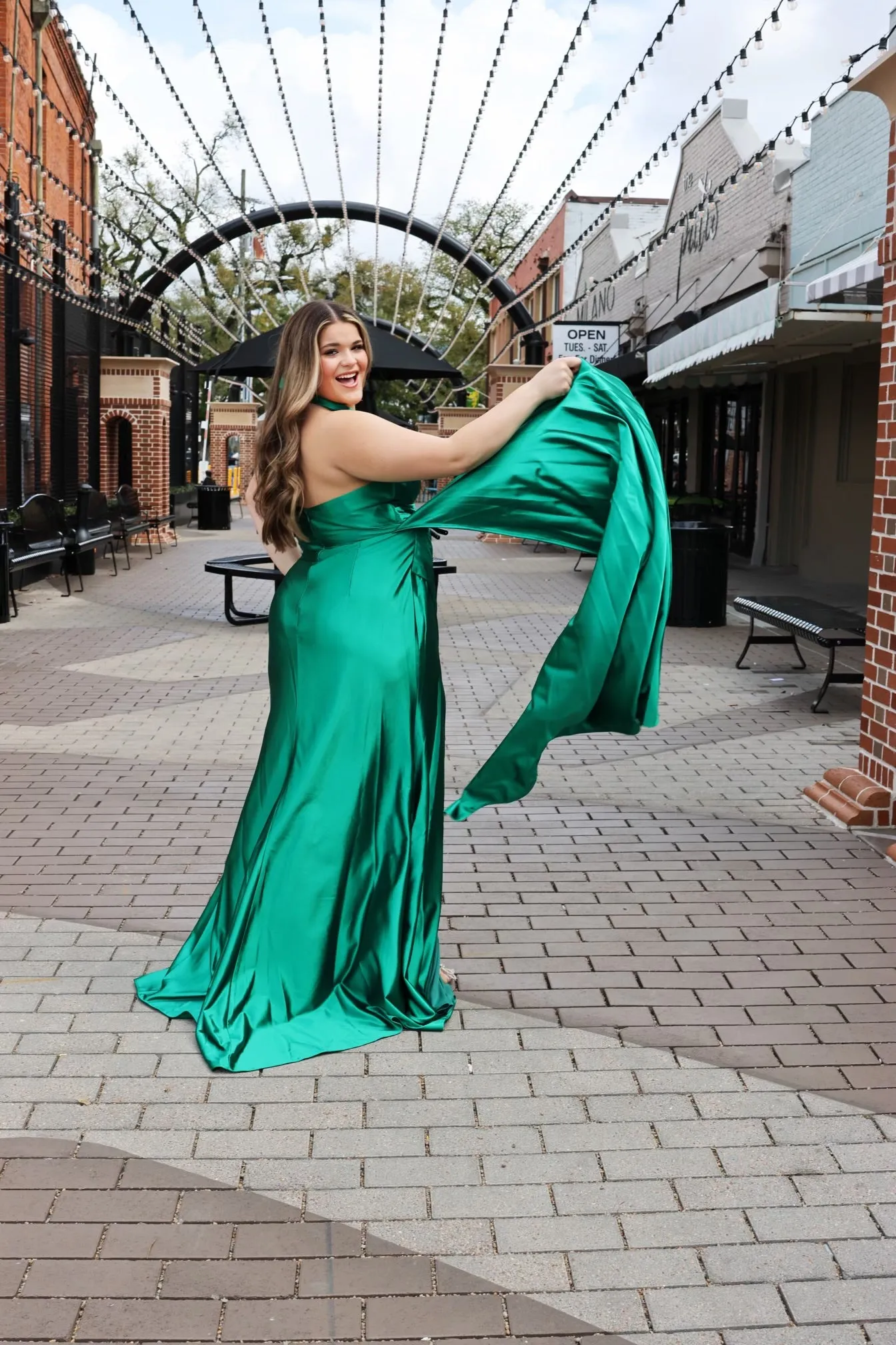 Kailey Halter Satin Gown