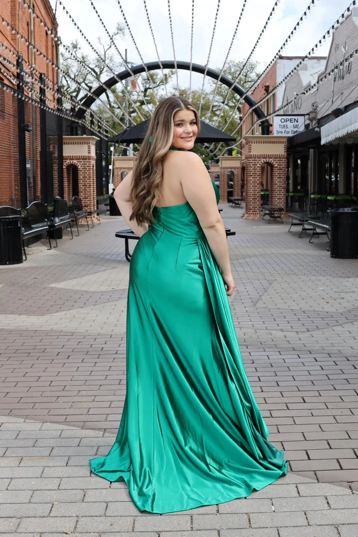 Kailey Halter Satin Gown