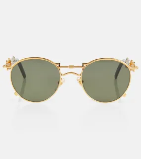 Karim Benzema collaboration round sunglasses 56-0174 Jean Paul Gaultier gold