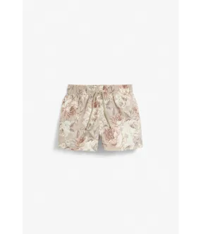 Kids beige floral swim shorts