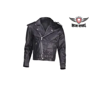 Kids Classic Black Leather Motorcycle Jacket for Boys and Girls