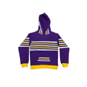 Kids Mardi Gras Purple Hoodie With Regal Stripes