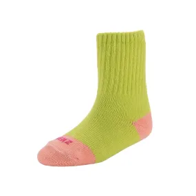 Kids - Ribbed Organic Cotton Crew Socks - Lime